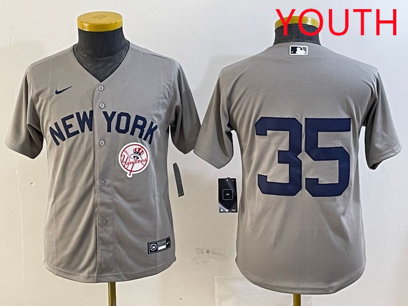 Youth New York Yankees 35 No Name Grey Game 2025 Nike MLB Jersey style 6